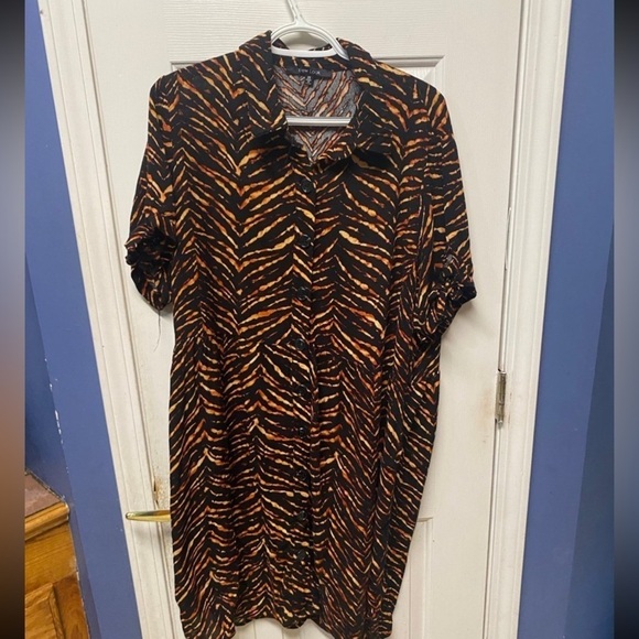 New Look Plus Size Animal Print Vacay Summer Button Down Dress 2X - Picture 1 of 9